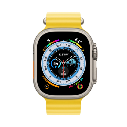 Apple Watch Ultra GPS + Cellular, 49 мм, корпус из титана, ремешок Ocean желтого цвета