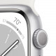 Apple Watch Series 8, 41 мм, корпус из алюминия серебристого цвета, спортивный ремешок белого цвета